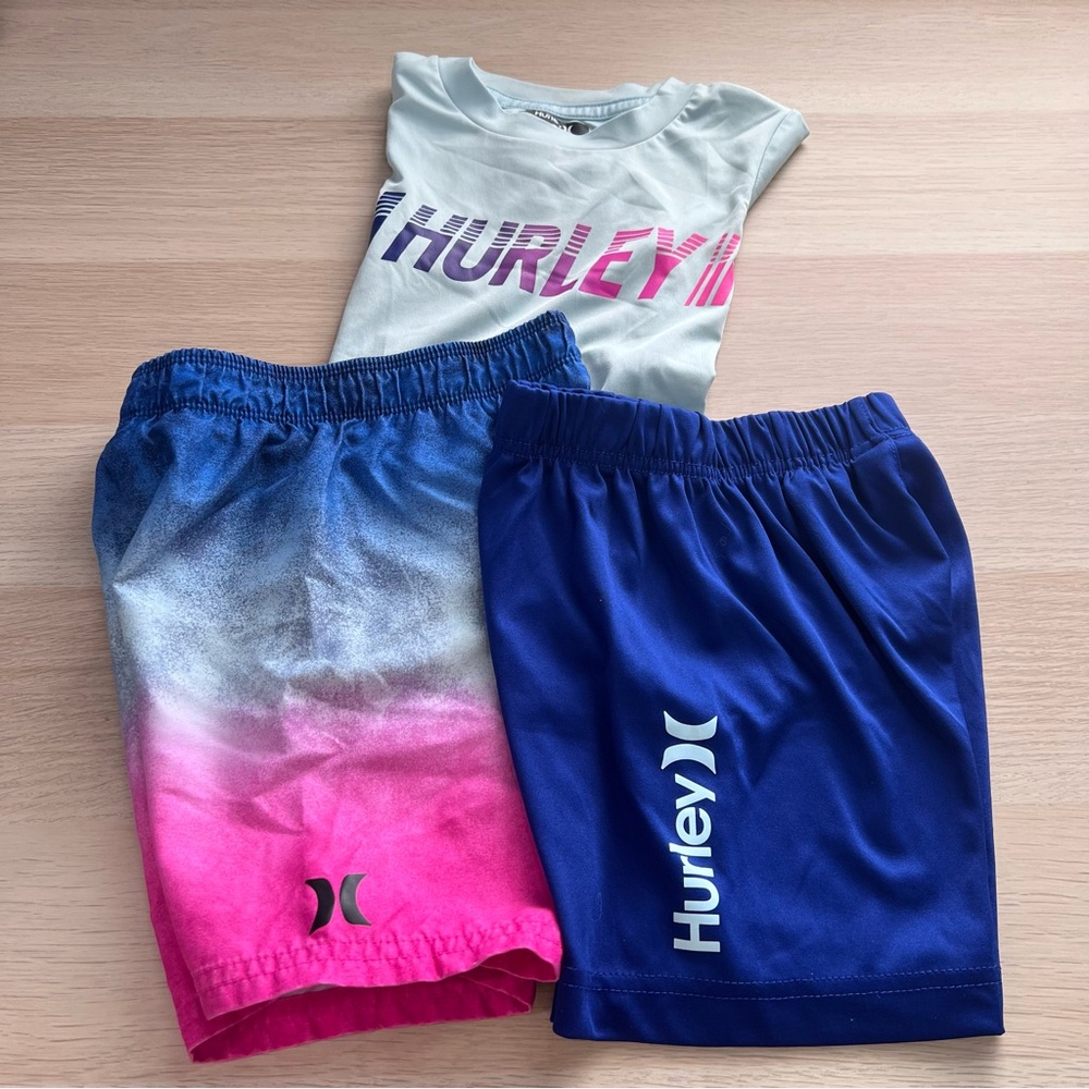 Hurley Kids' UPF50 T-Shirt Shorts Set Bundle Swim Shorts Size 4T